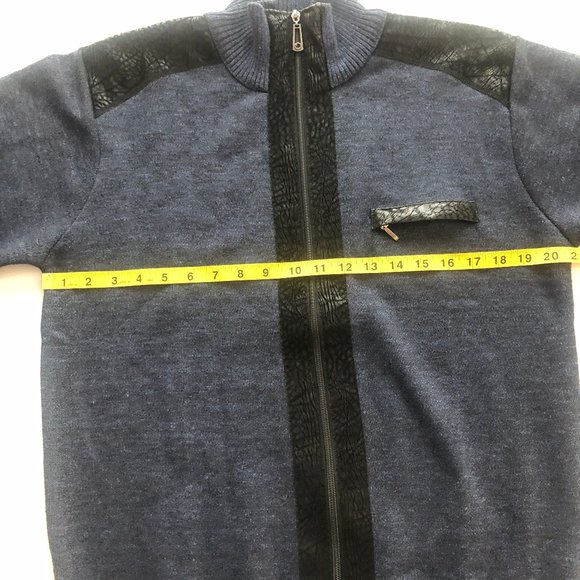 LEONARDO GAVINO Full zipper blue sweater - Picture 9 of 10